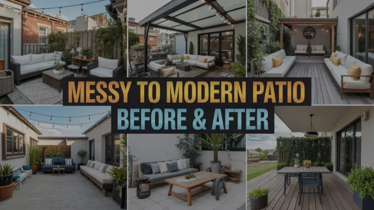 messy to modern patio before & after