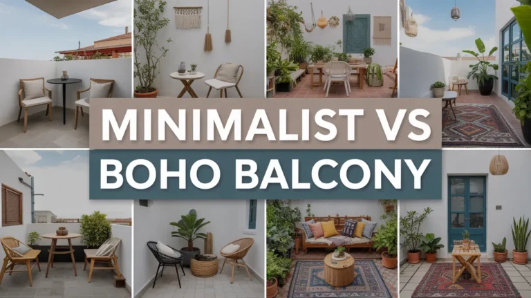 minimalist vs boho balcony