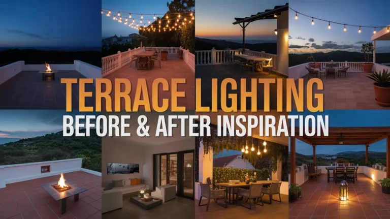 terrace lighting before & after