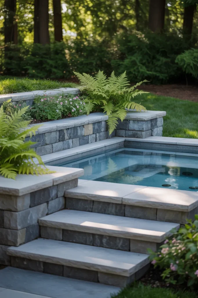 Built-in Jacuzzi with Stone Surround