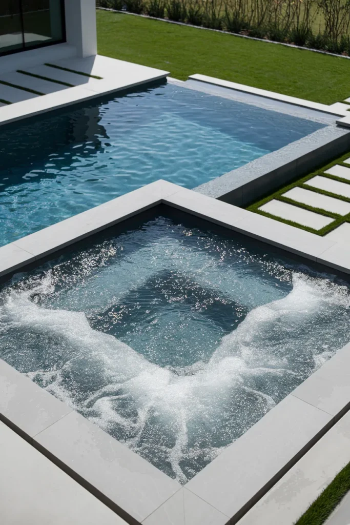 Jacuzzi Integrated into Infinity Pool Design