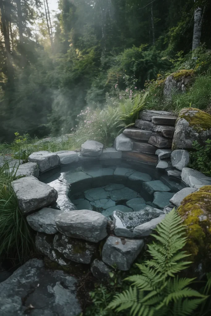 Natural Rock Jacuzzi for Organic Feel