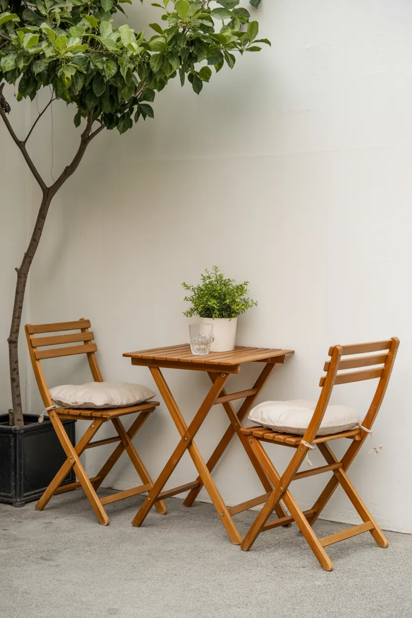 13 Small Apartment Patio Ideas On a Budget for Stylish and Functional Outdoor Spaces 6 Add foldable bistro chairs for versatile seating