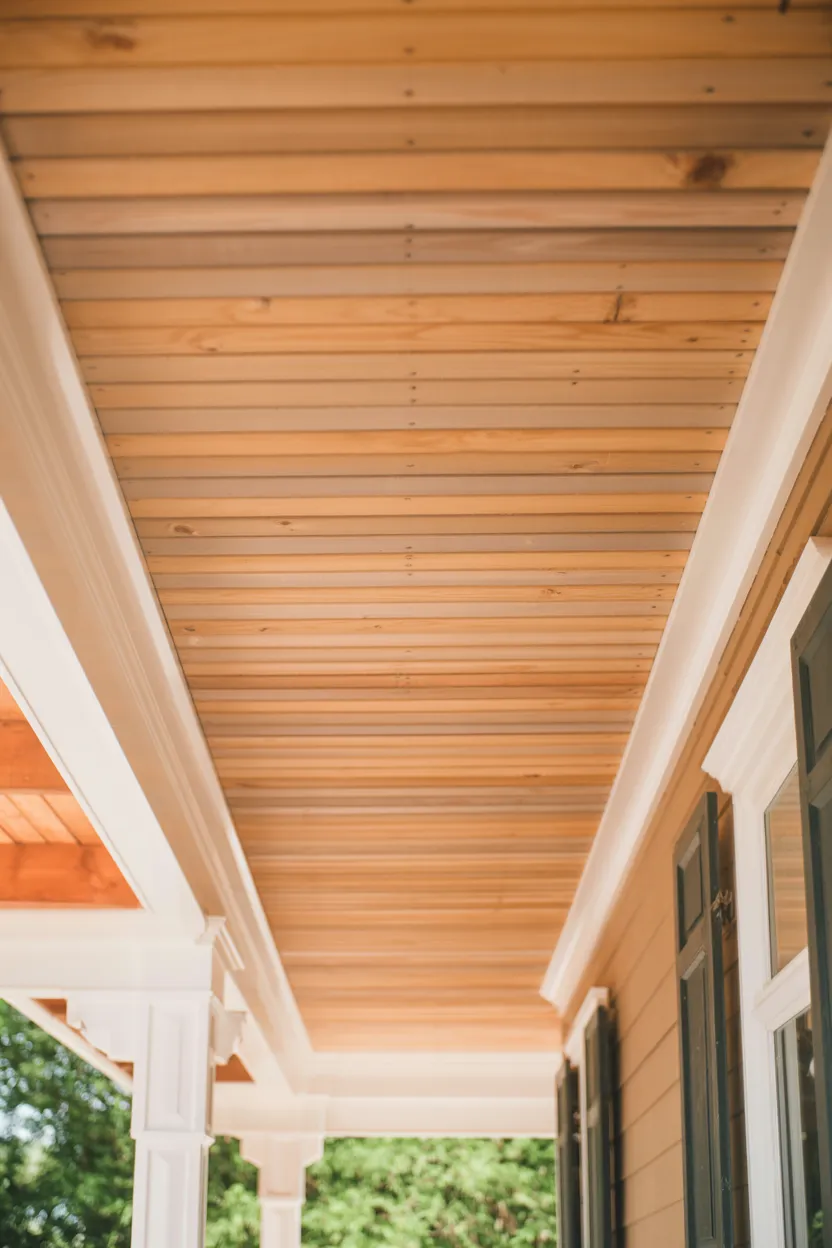 13 Porch Ceiling Ideas That Turn Ordinary Homes Into Showstoppers! 3 Tongue and Groove Wood Planks
