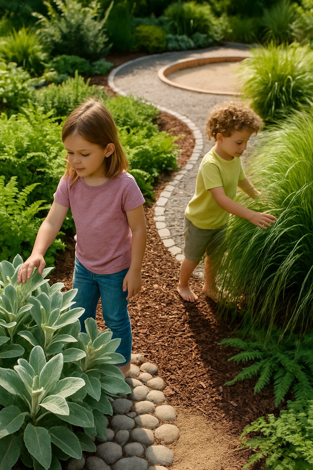Design a sensory garden with textured plants